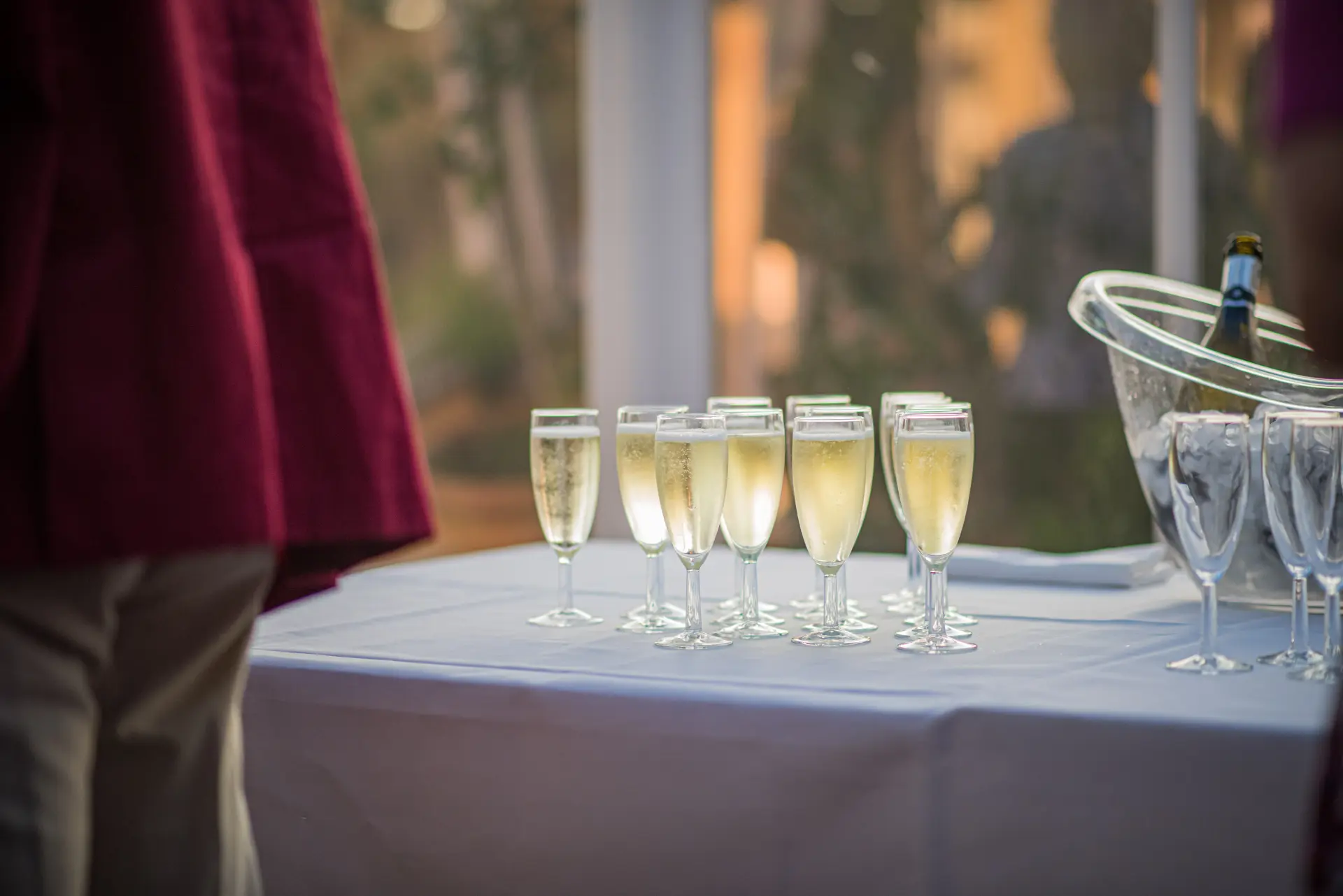 Champagne reception at a corporate event at Salomons Estate