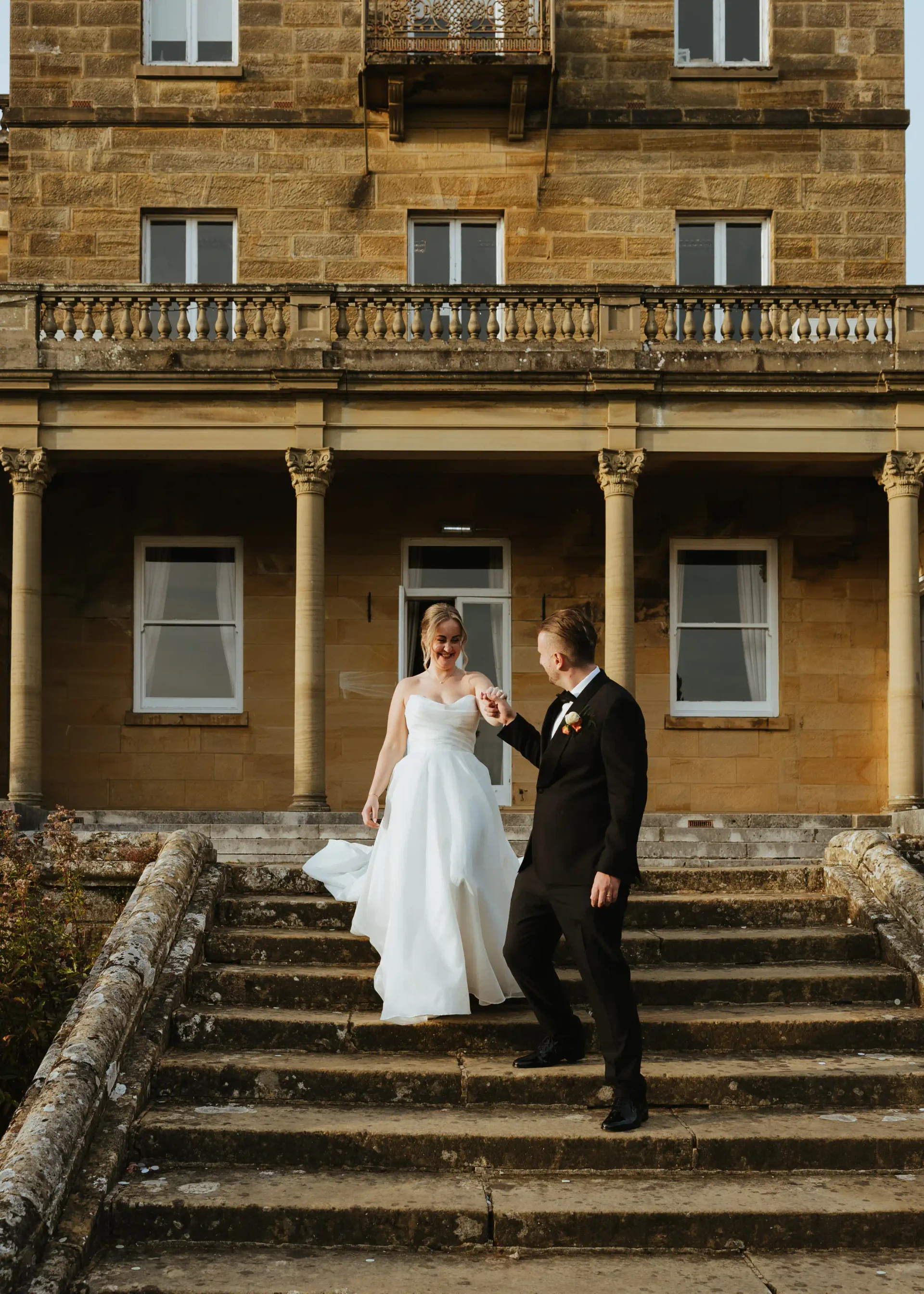 Bride and groom at their Salomons Estate wedding