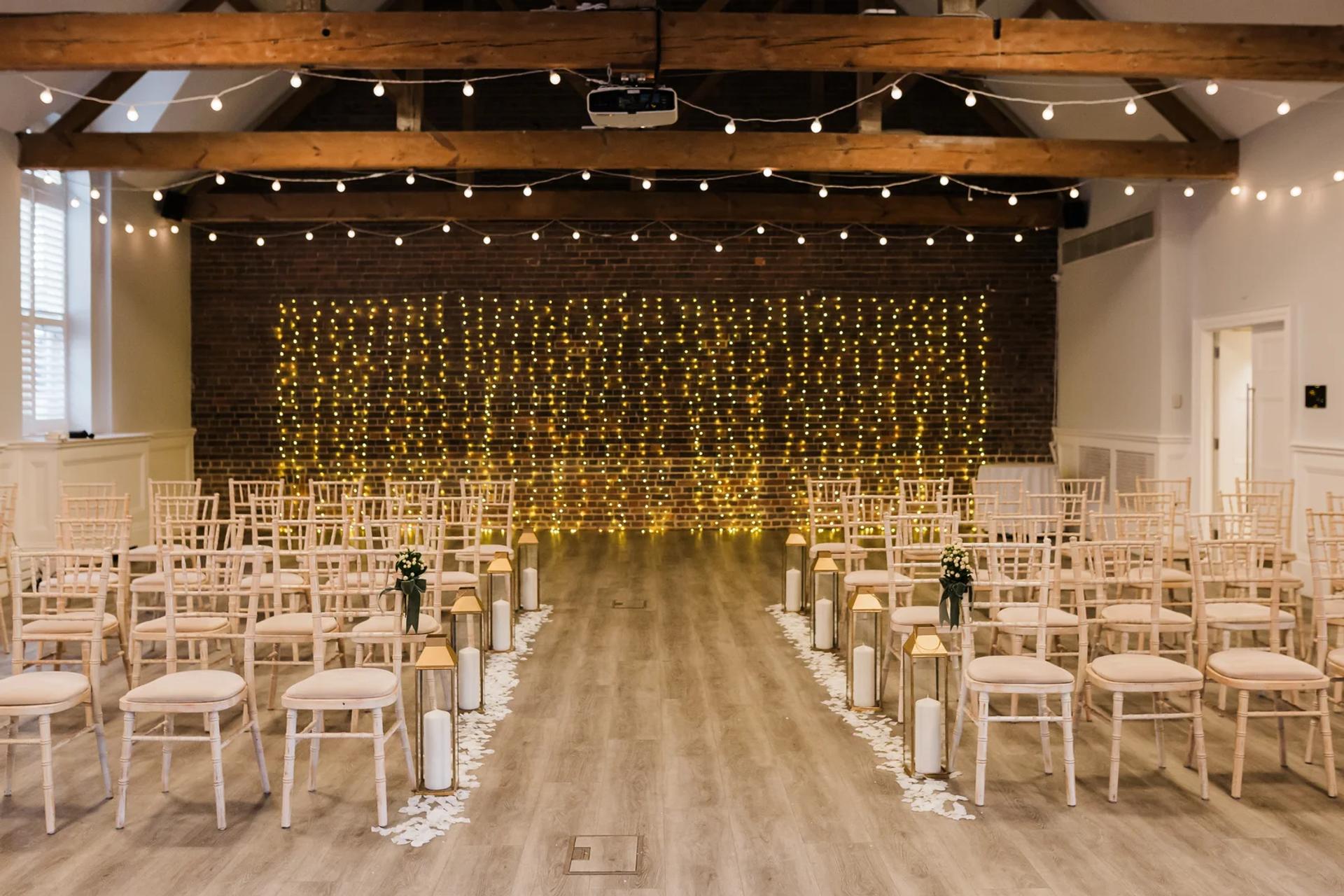 Couple exchanging rings during the wedding ceremony