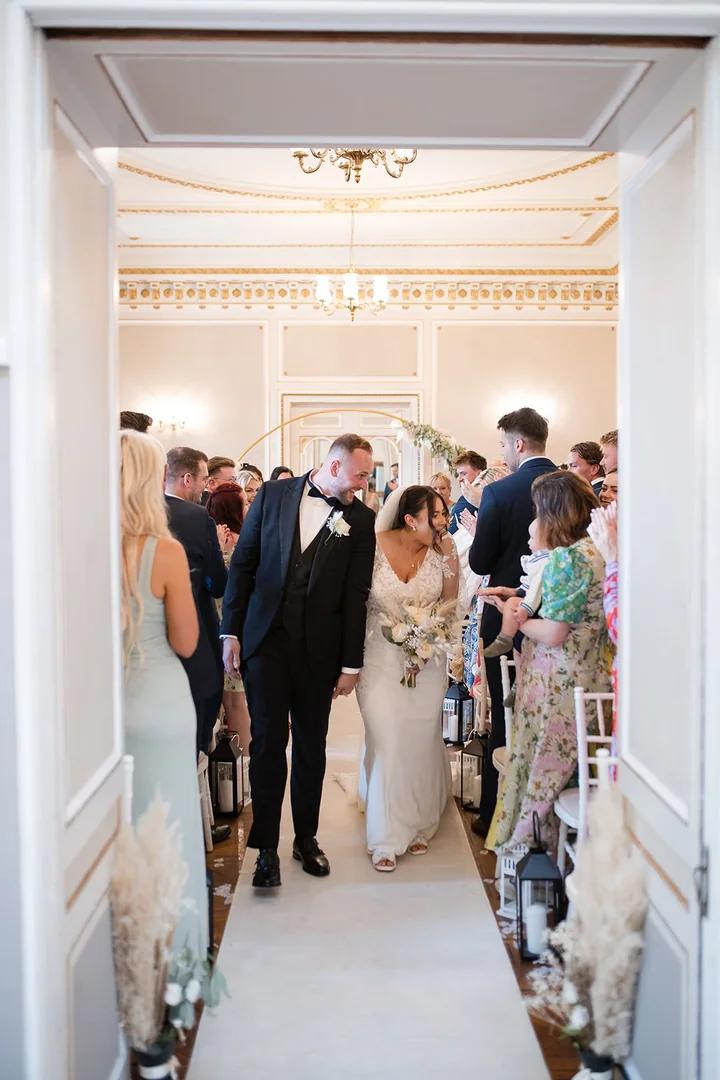 Wedding couple at Salomons Estate country house