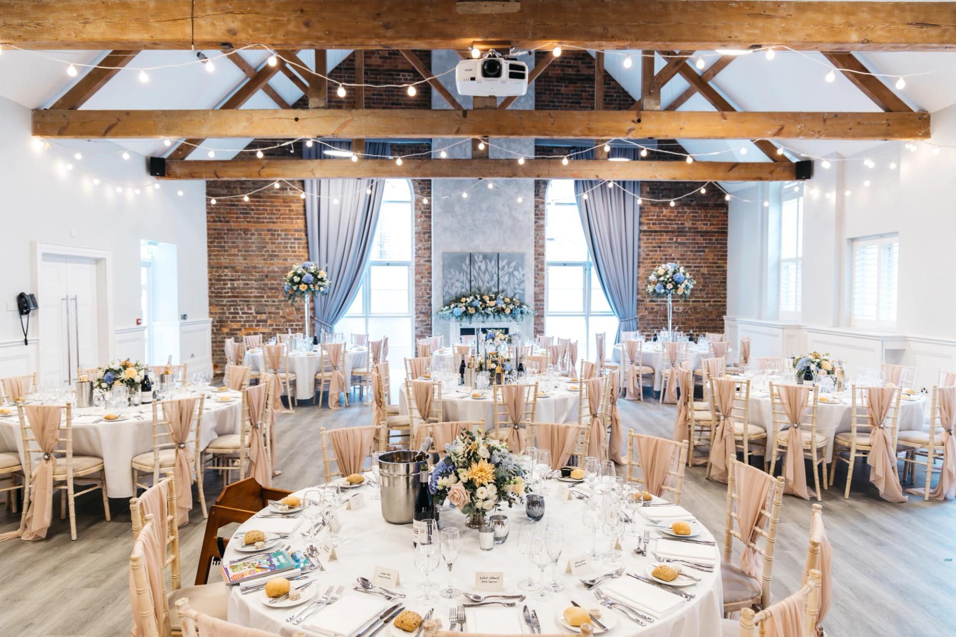Wedding reception dinner setting