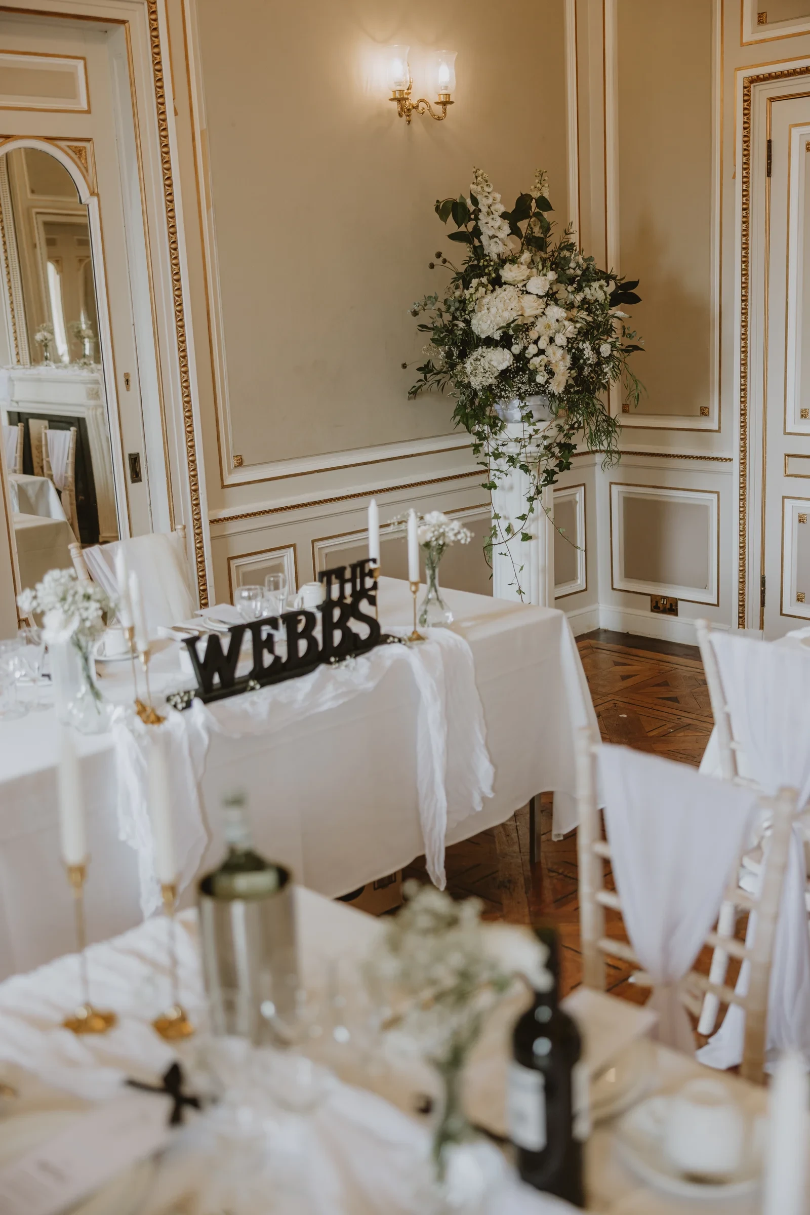 Wedding reception in The Gold Room