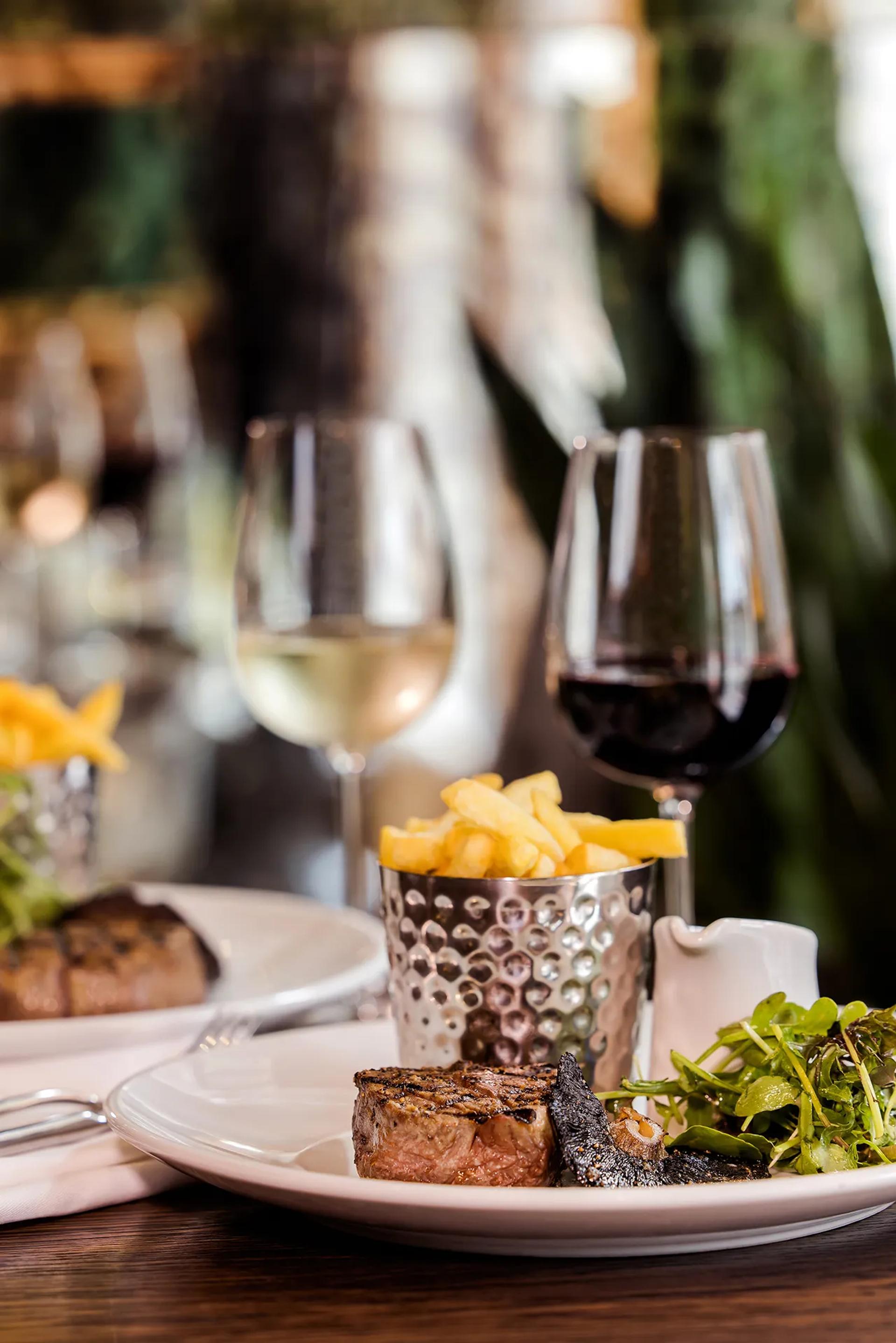 Perfectly cooked steak from Friday Steak Night at The Brasserie