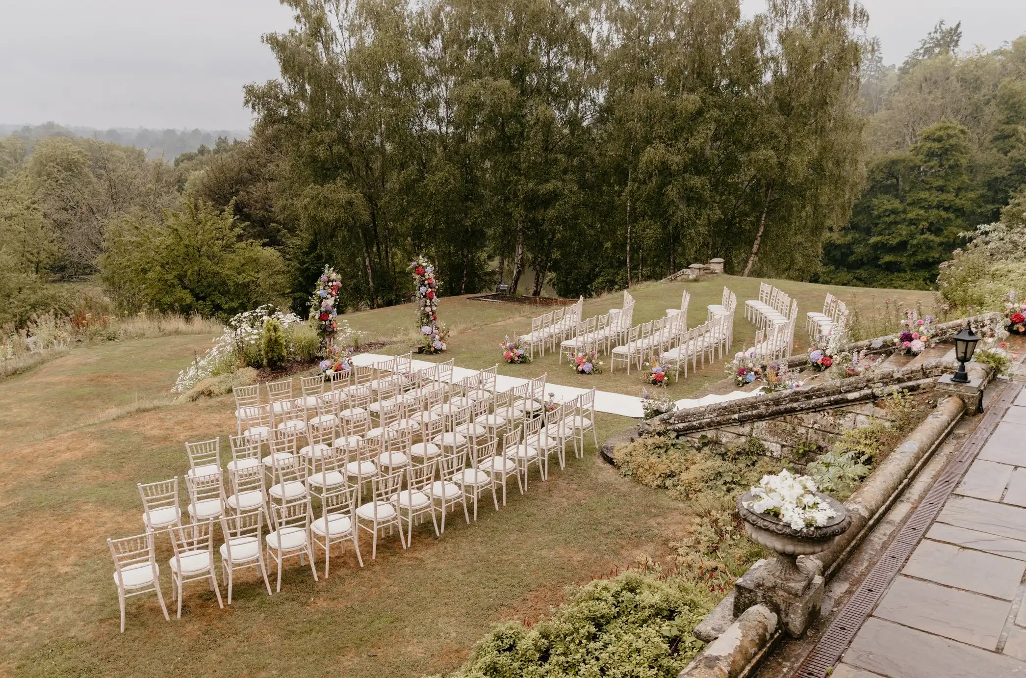 Outdoor wedding ceremony at Salomons Estate