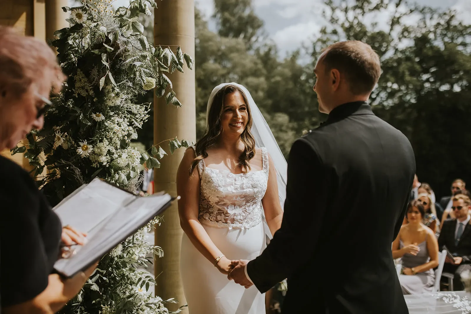 Intimate ceremony space in the Gold Room at Salomons Estate