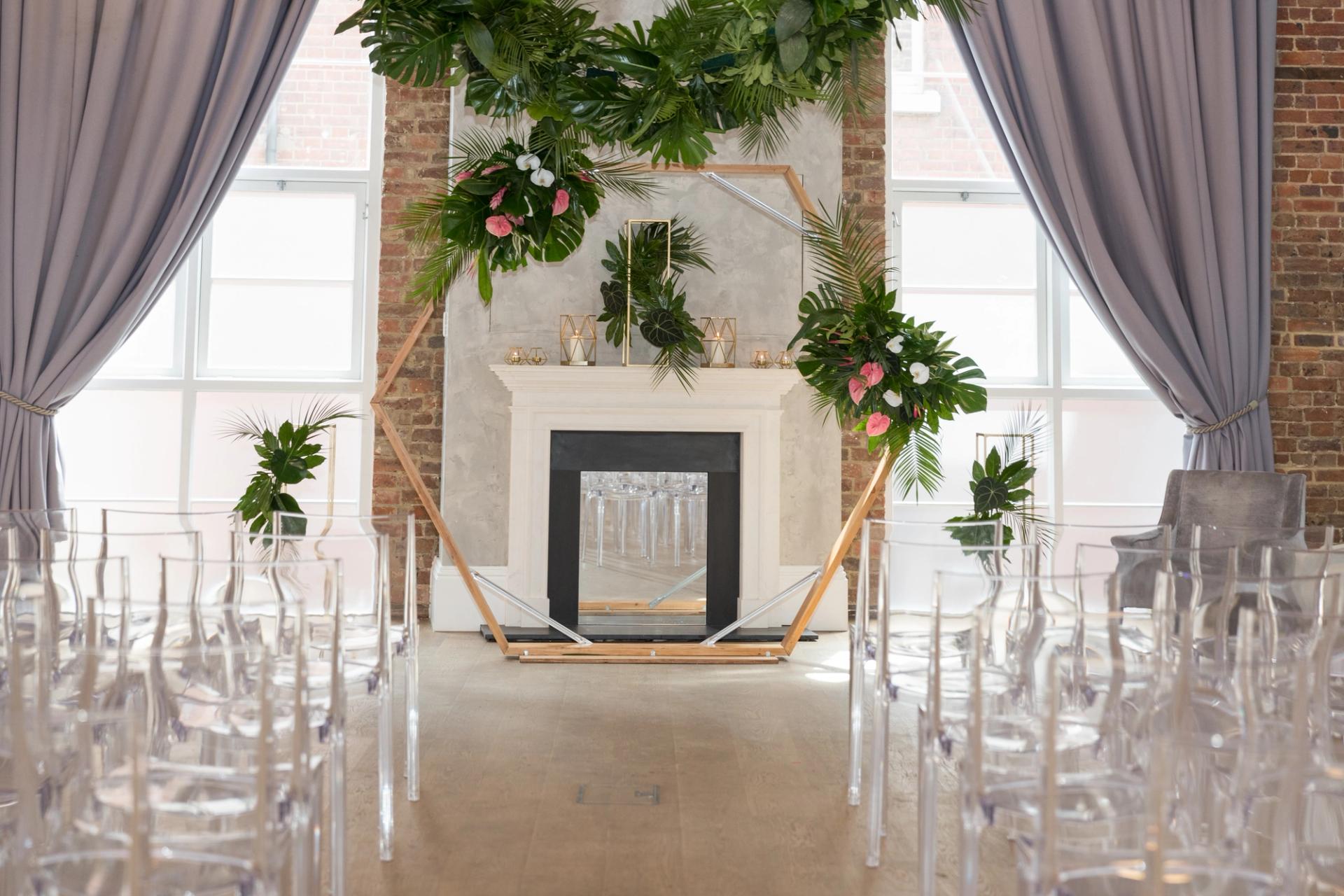 Wedding ceremony floral decorations