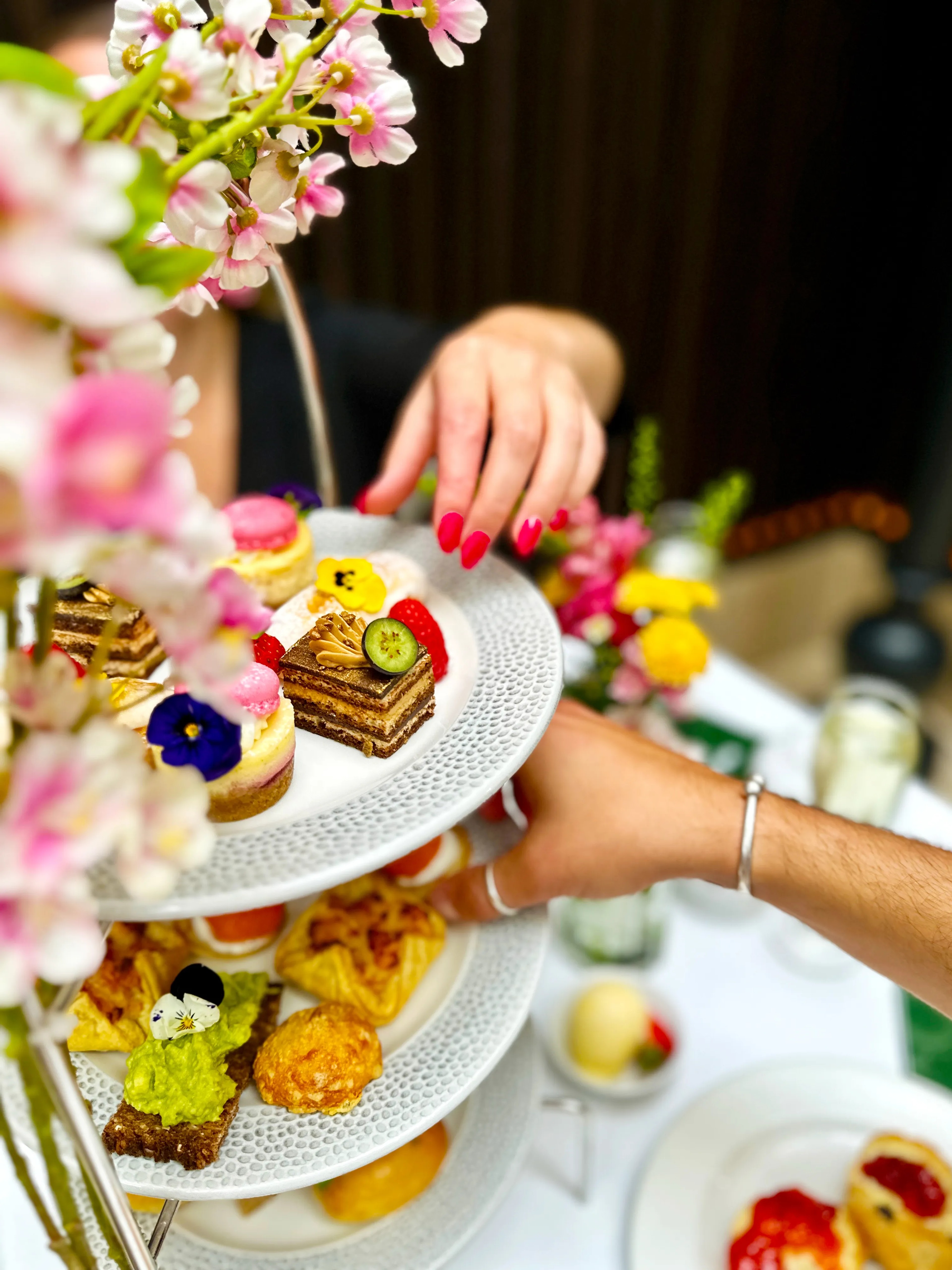 Summer afternoon tea selection with fresh seasonal flavours