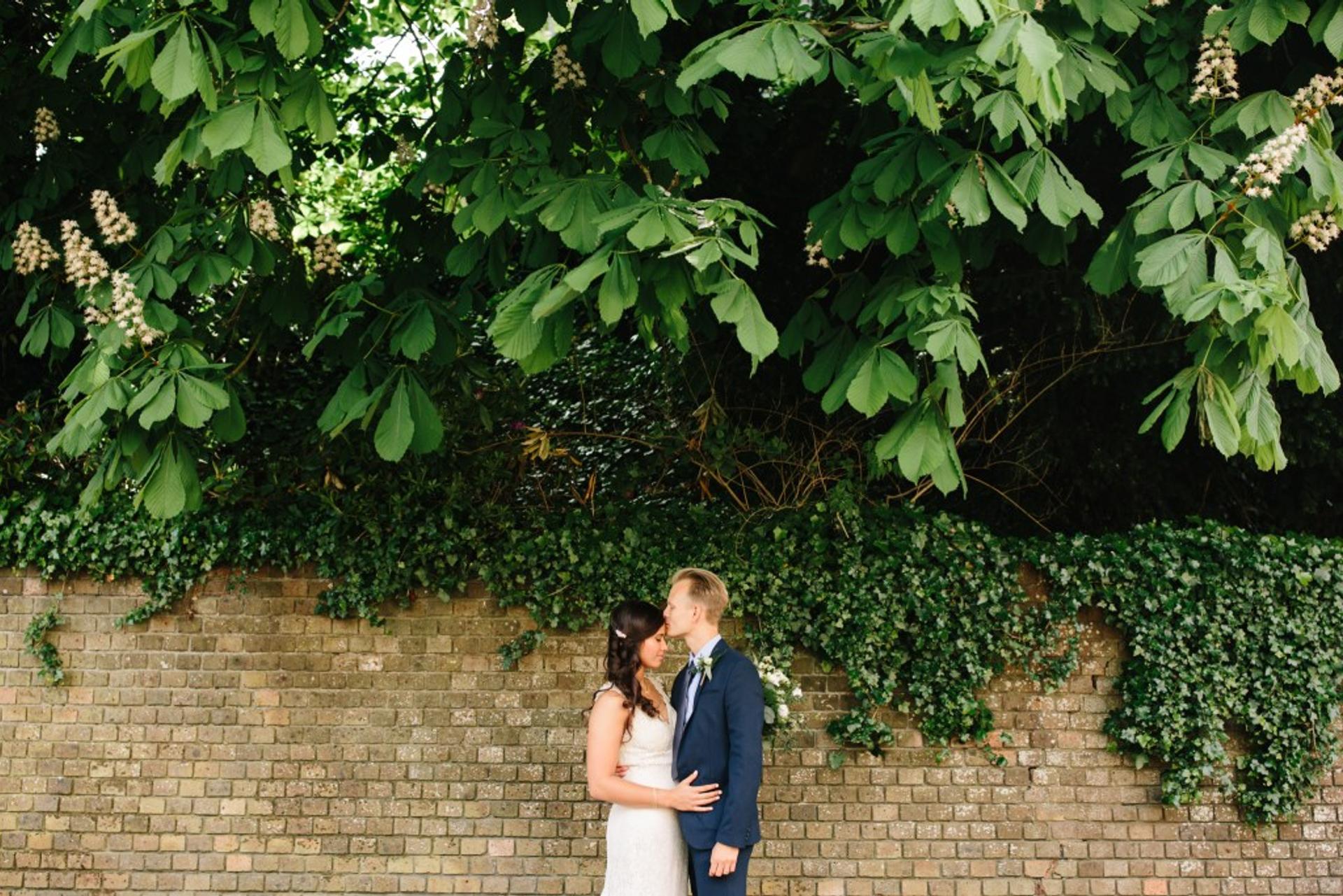Wedding couple outdoor portrait