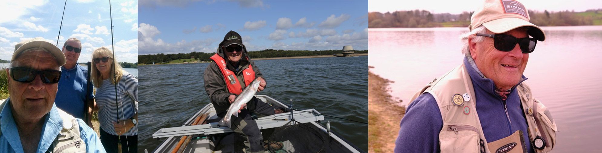 Angler with a rainbow trout caught at Bewl Water