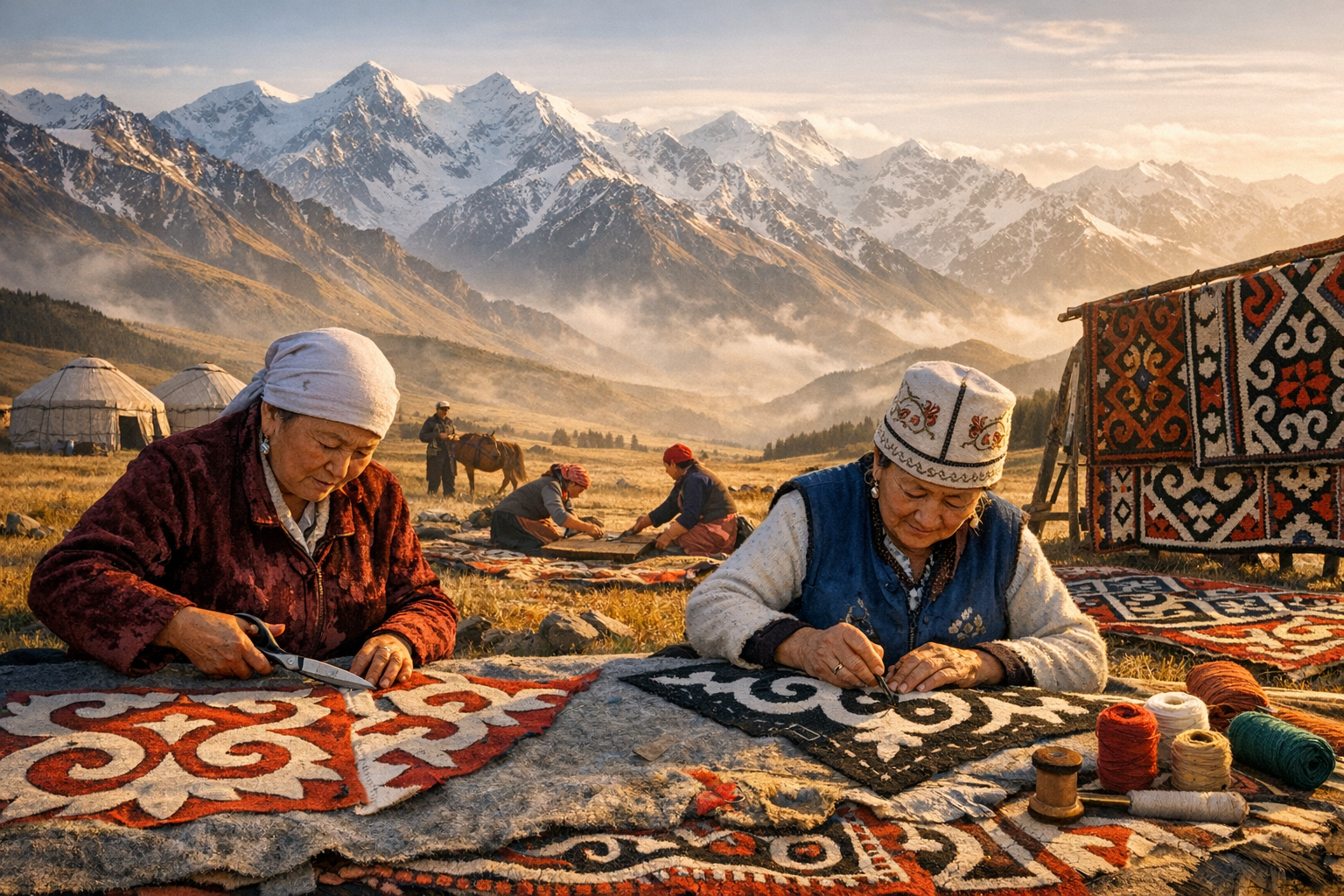 Discover the Art and Symbolism of Shyrdak Felt Rugs in Kyrgyzstan