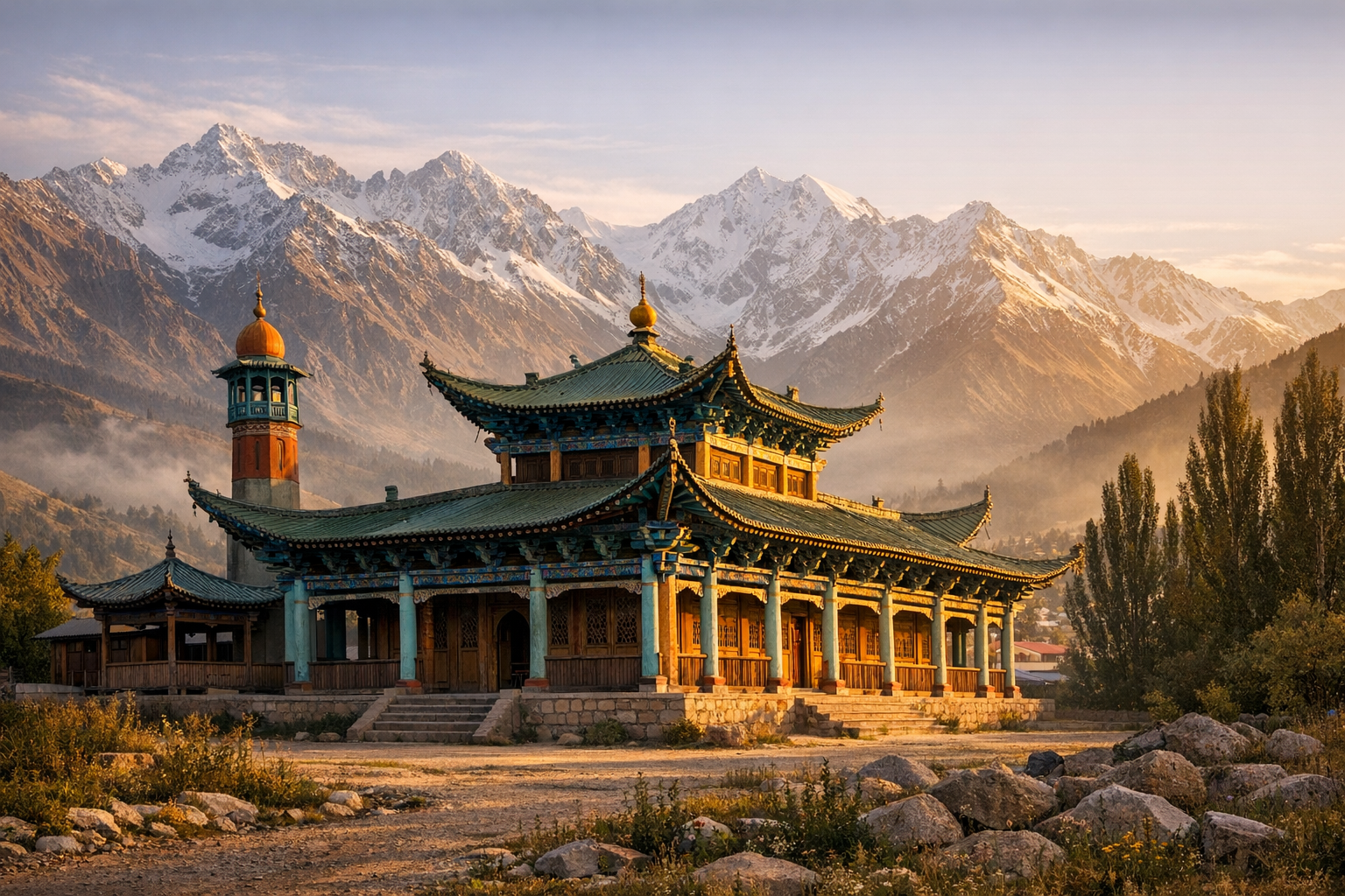 Exploring the Dungan Mosque in Karakol: A Masterpiece of Wooden Architecture