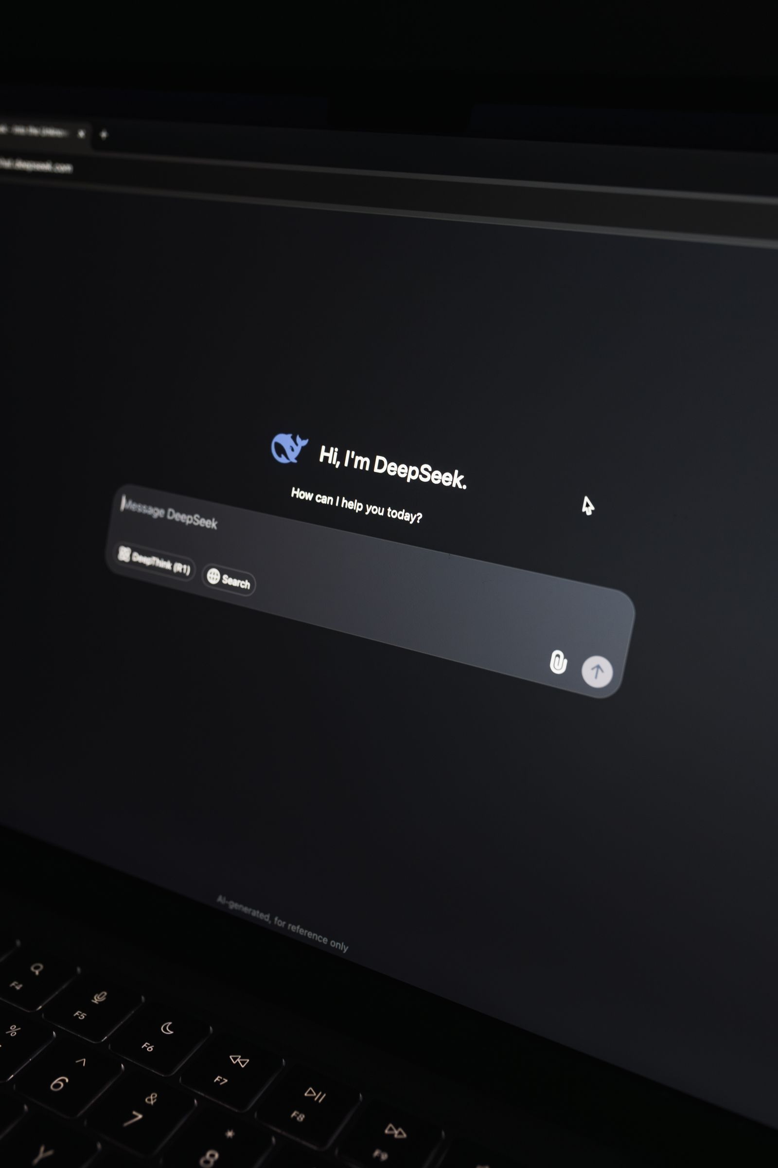 AI chat interface on a laptop screen representing a human reviewing an AI system.