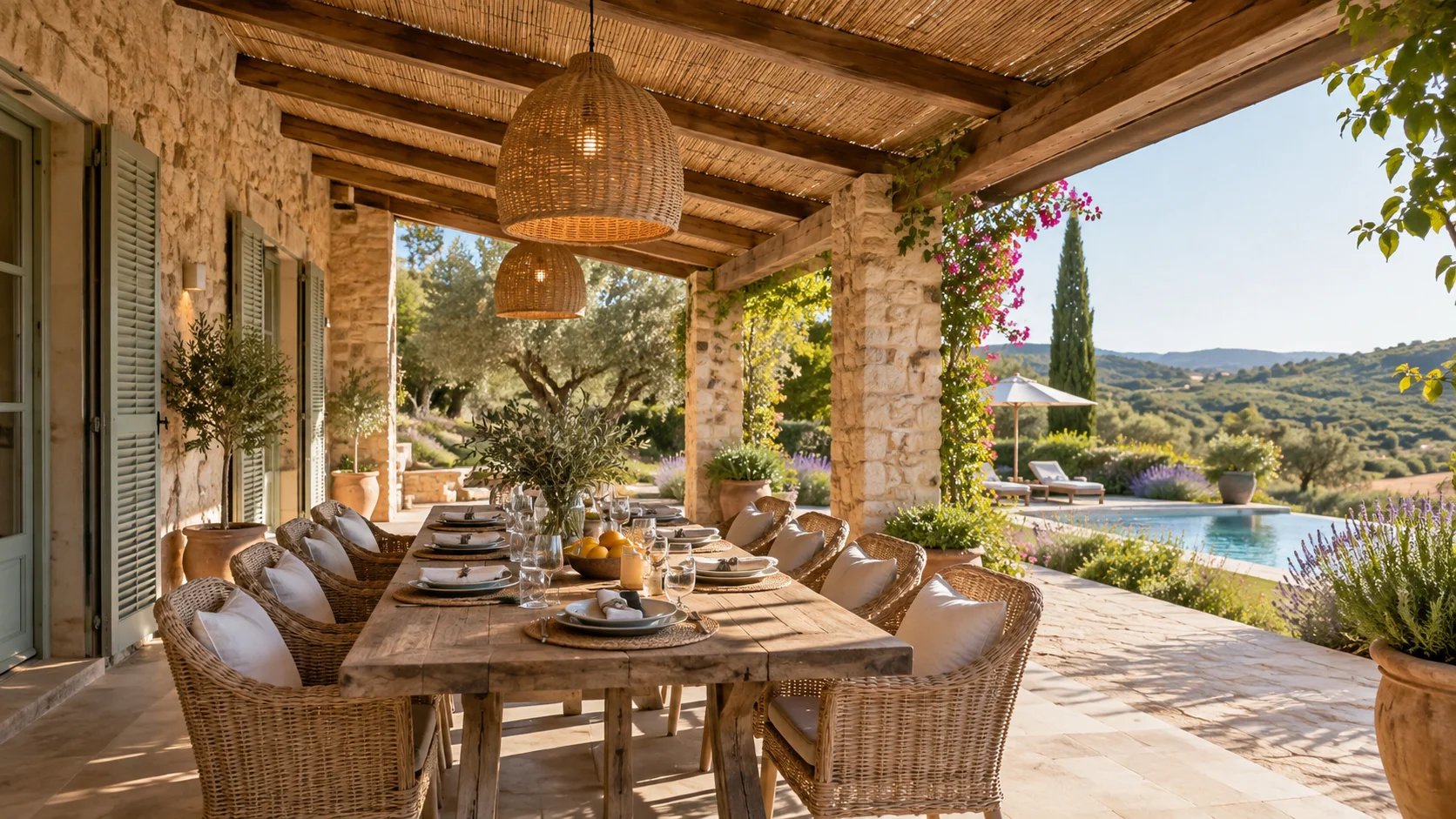 Bright living room opening onto the terrace