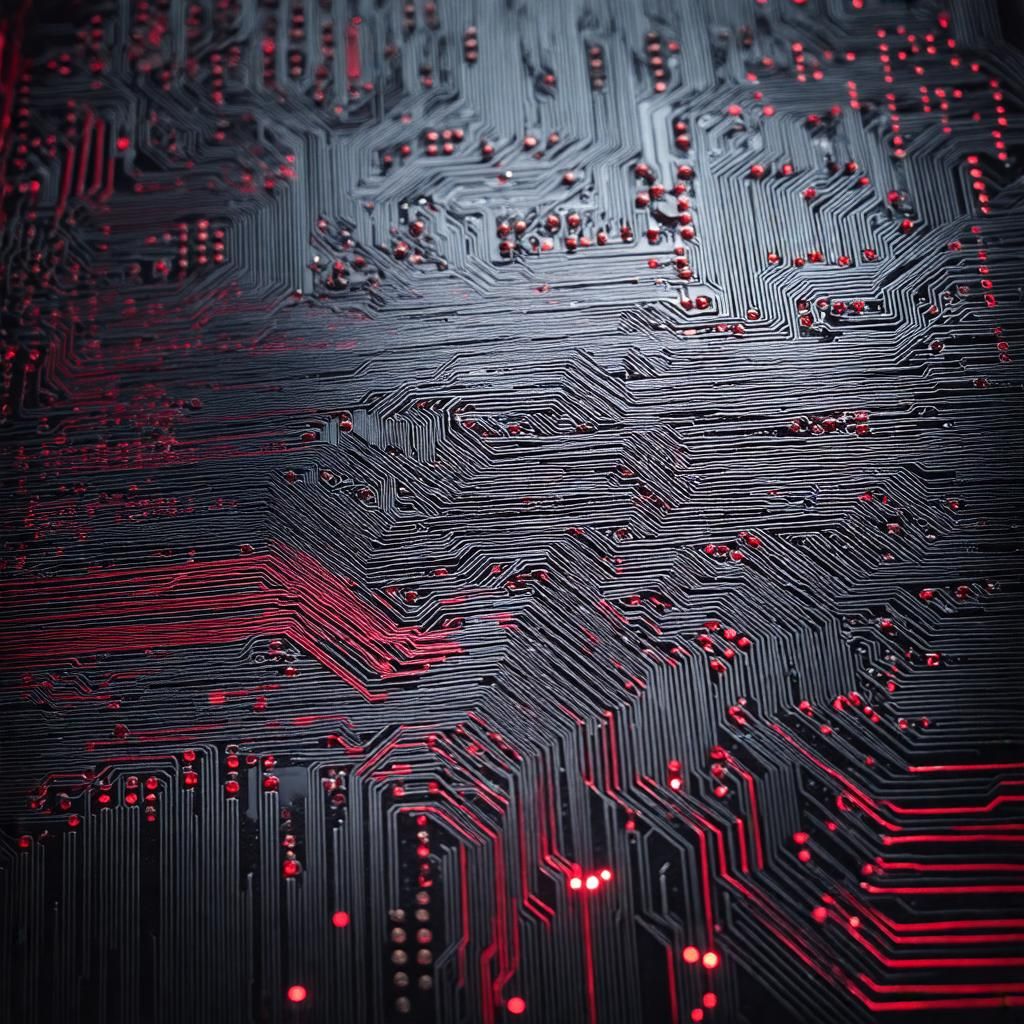 Abstract network of glowing nodes and red data trails representing cost to build a web app