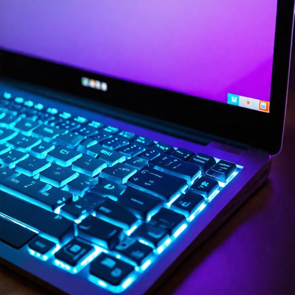 Laptop keyboard close-up with violet and neon cyan lighting, representing next.js vs wordpress comparison