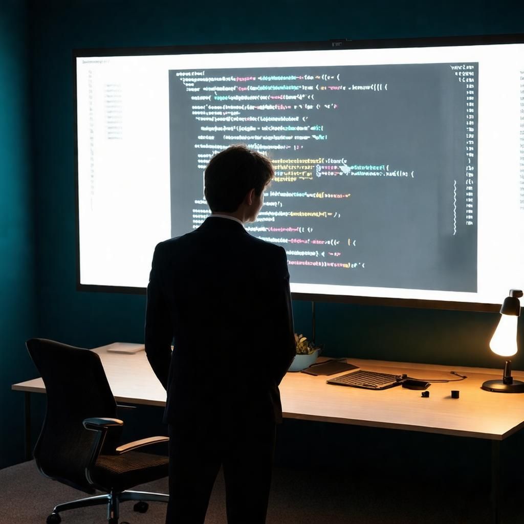 Silhouette person reviewing a web project on screen, representing web development agency Saudi Arabia