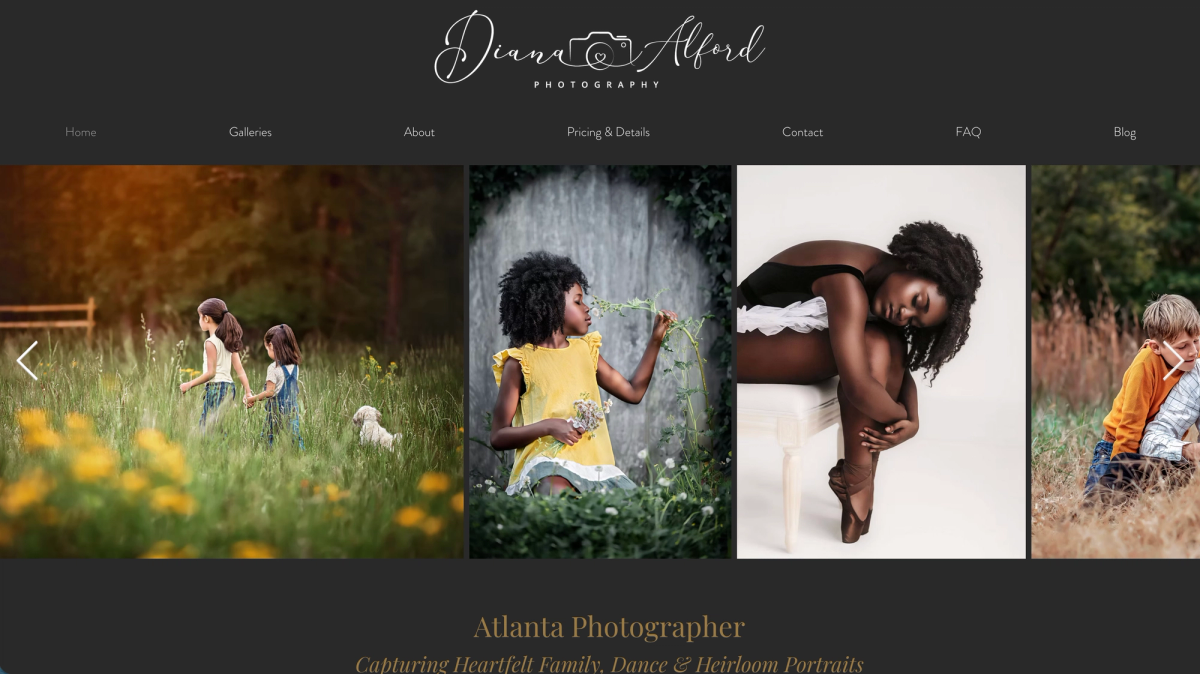 SEO + Web Design for an Atlanta Family & Dance Photographer: Diana Alford Case Study