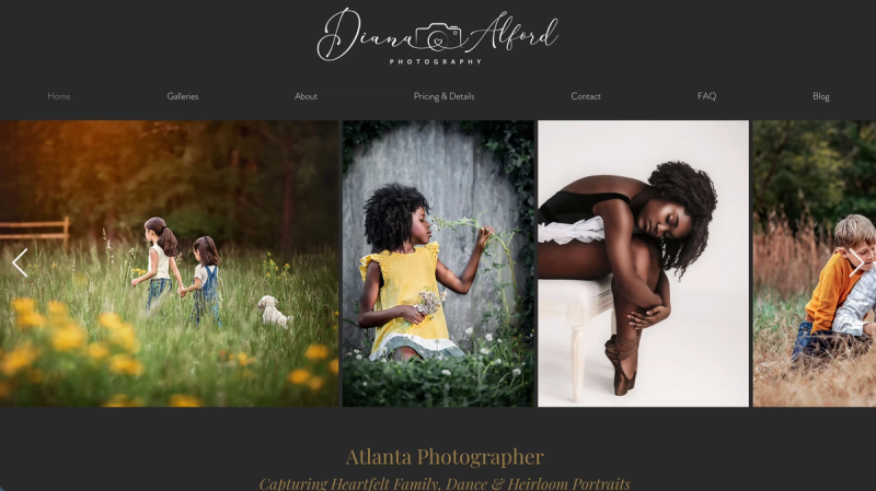 SEO + Web Design for an Atlanta Family & Dance Photographer: Diana Alford Case Study