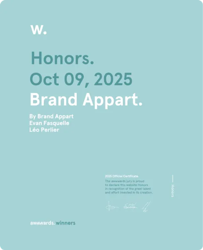 Honorable Mention — Awwwards