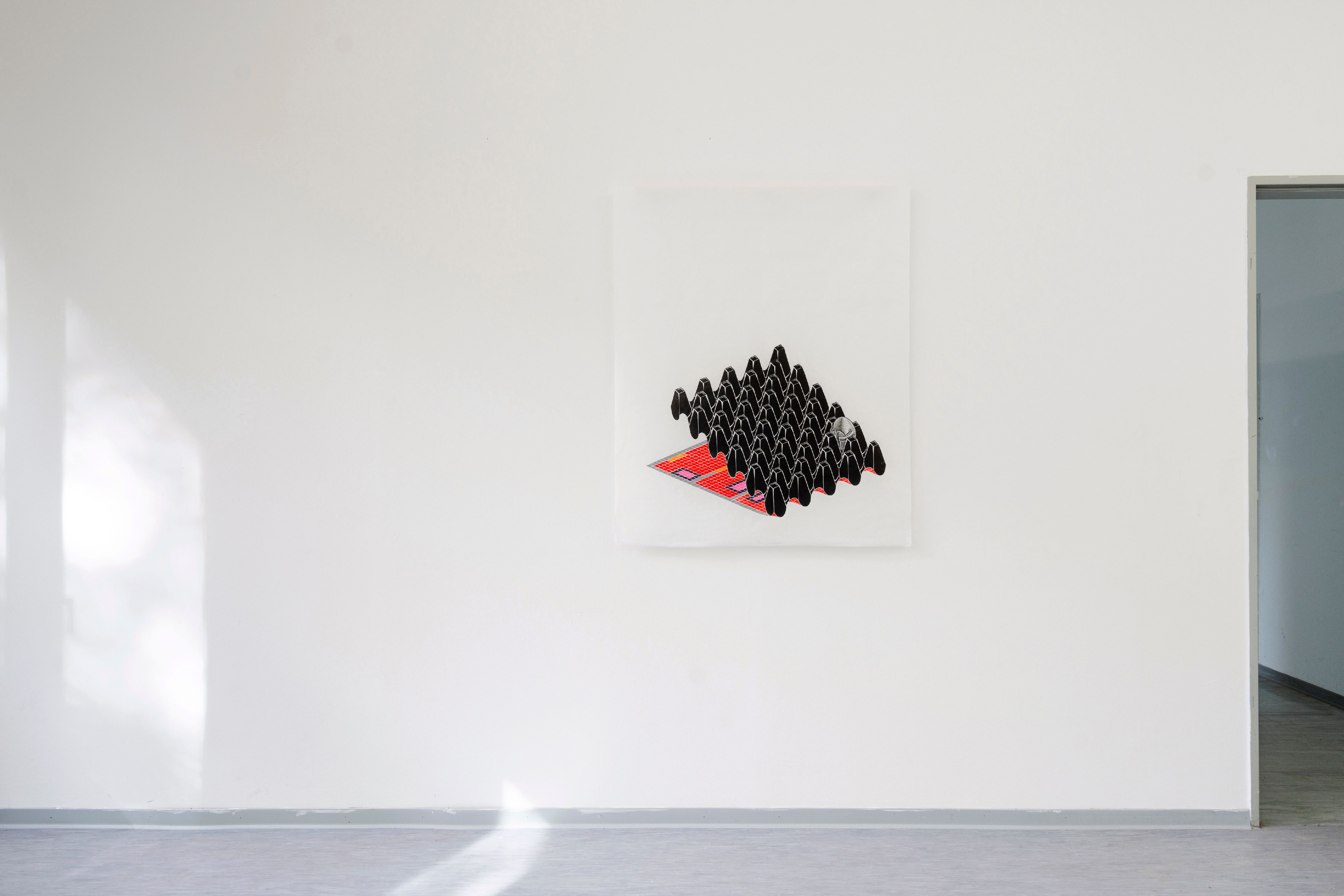 Elkin Salamanca, Portrait of my apartment, 2022, Linocut 100 × 86 cm 