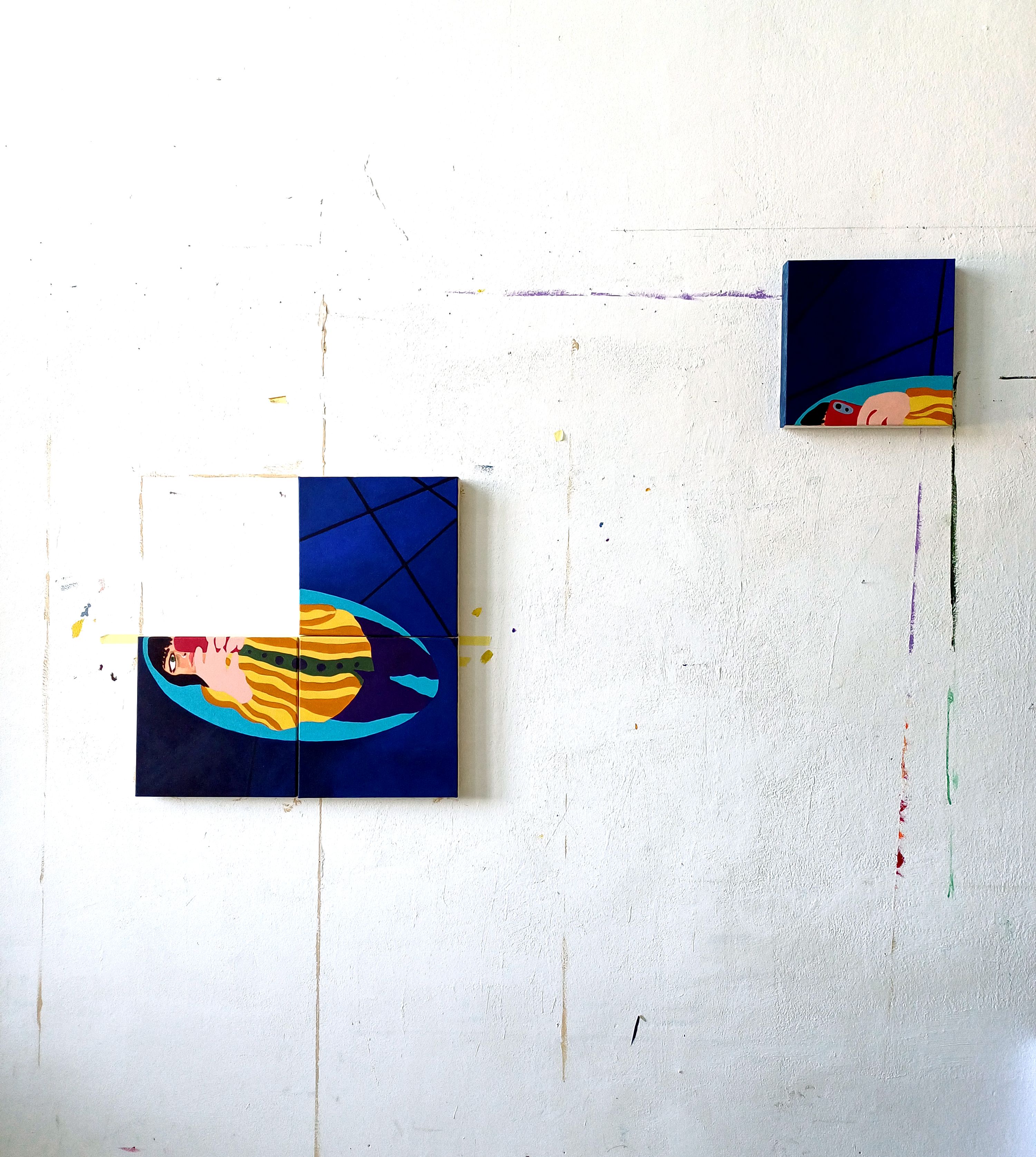 Isabel Murteira, Tapestry of Parallel Dreams, 2023, Acryl auf Leinwand, 60 × 60 cm