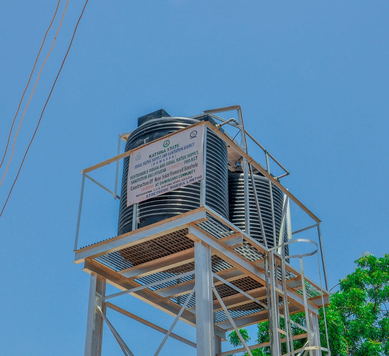 Overhead Tank supplying water to the community