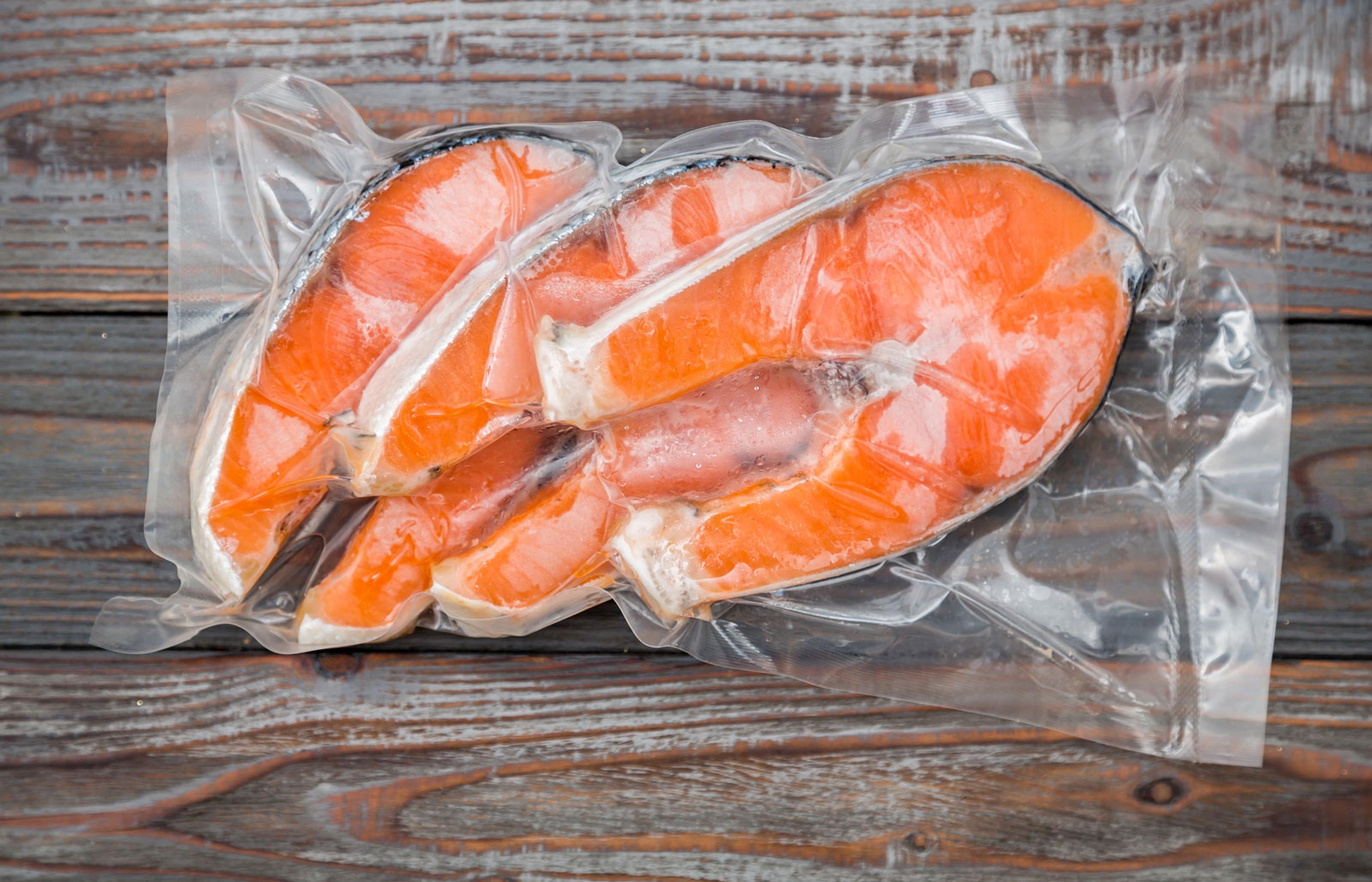 salmon in high barrier film