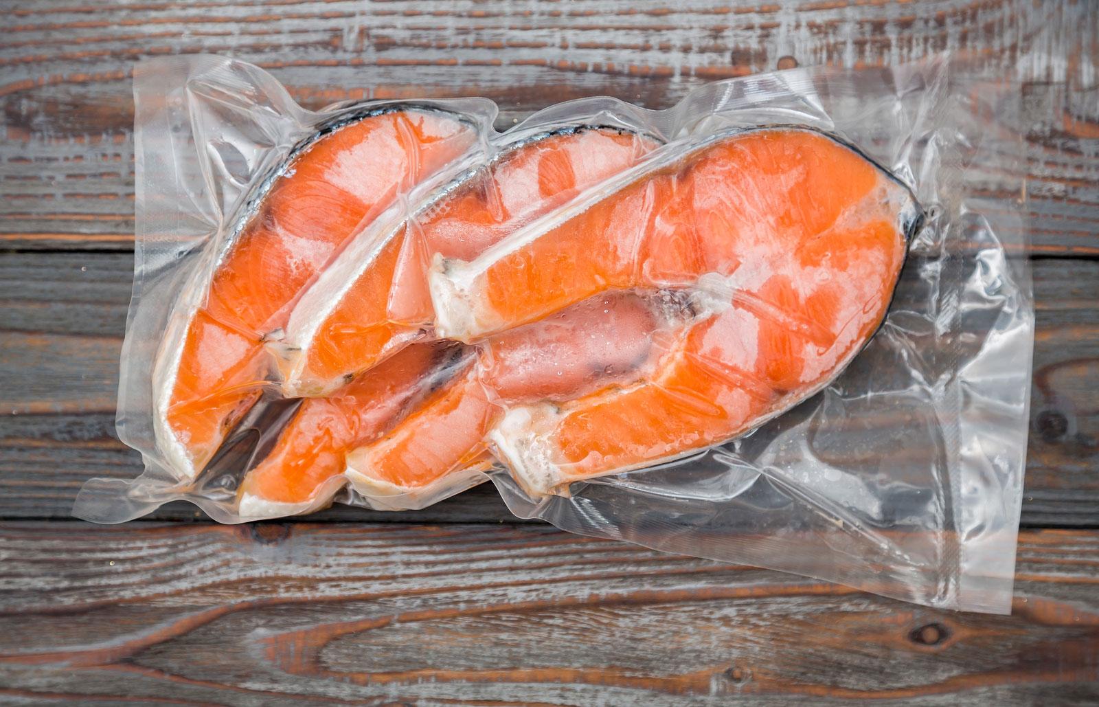 salmon in high barrier film