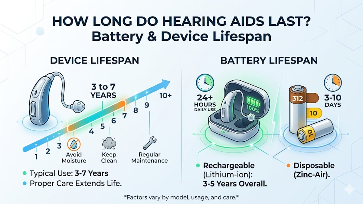 How Long Do Hearing Aids Last? Battery & Device Lifespan