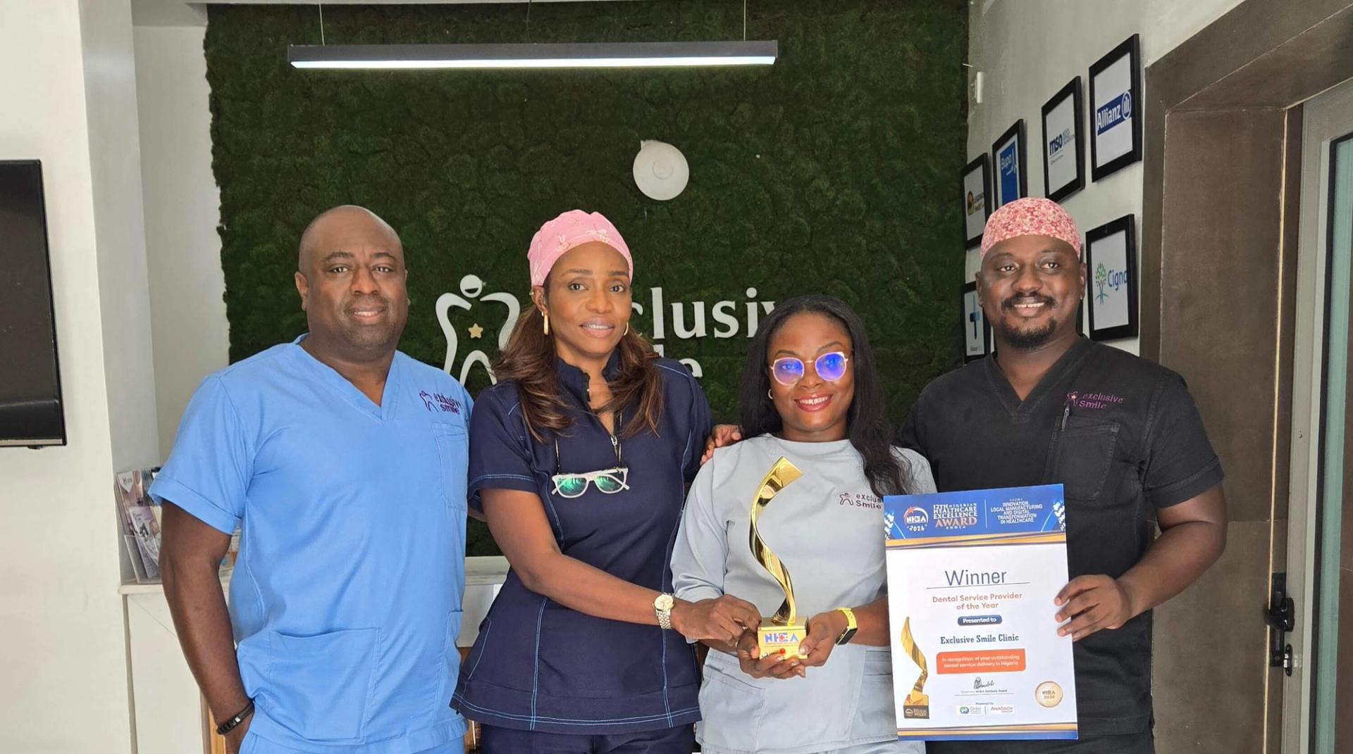 Exclusive Smile team with their NHEA 2026 award and certificate