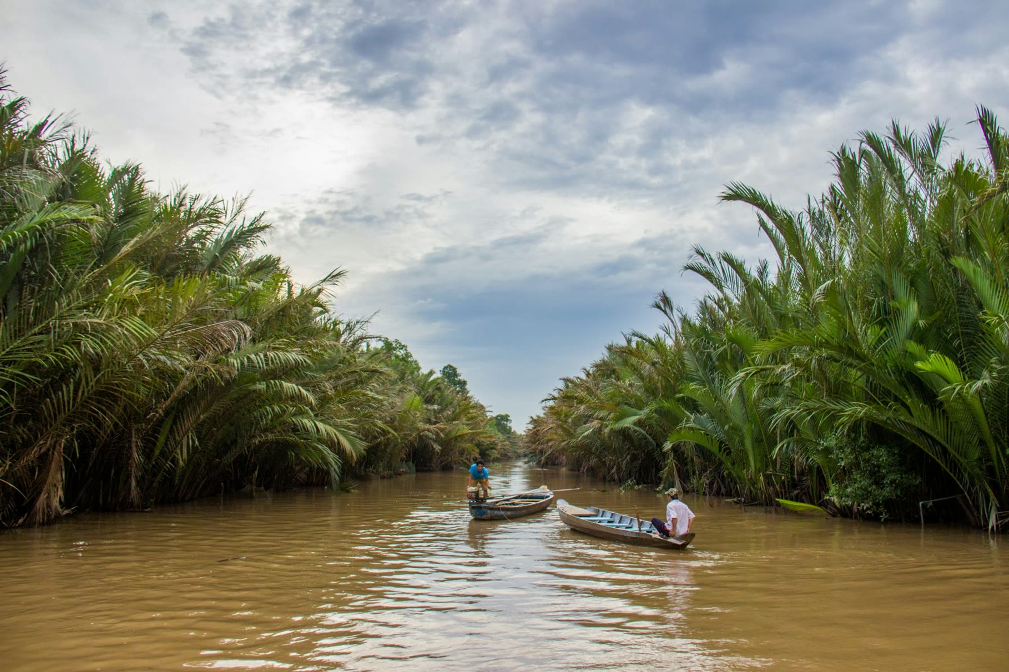 Landscape and vegetation seen across water