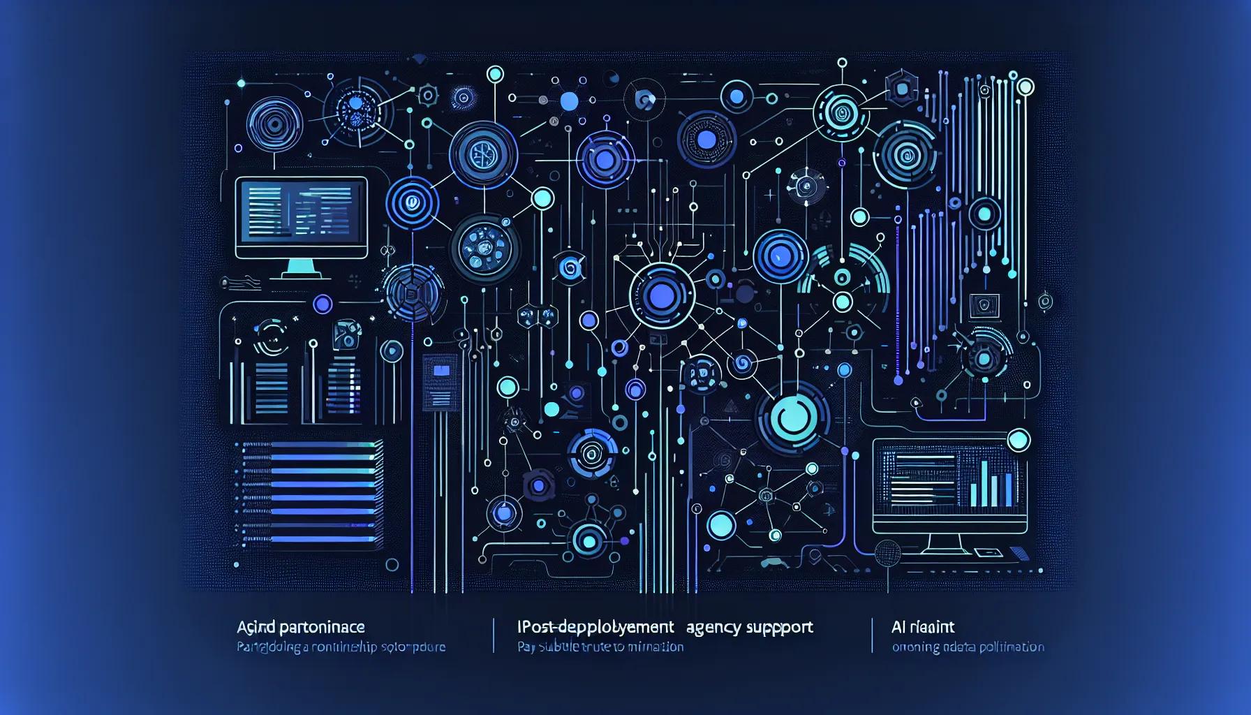 Post-deployment timeline showing ongoing agency roles in optimization, monitoring, and evolution