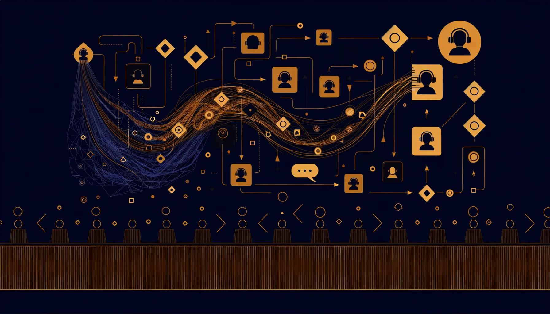 Meeting transcript being condensed by AI into structured summary with action items and decisions