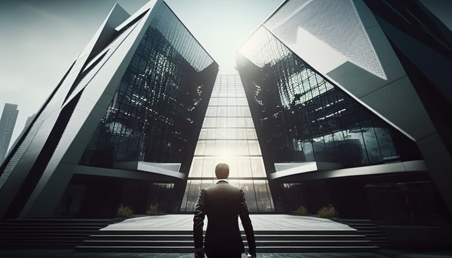 B2B website wireframe showing conversion funnel with performance metrics and growth indicators