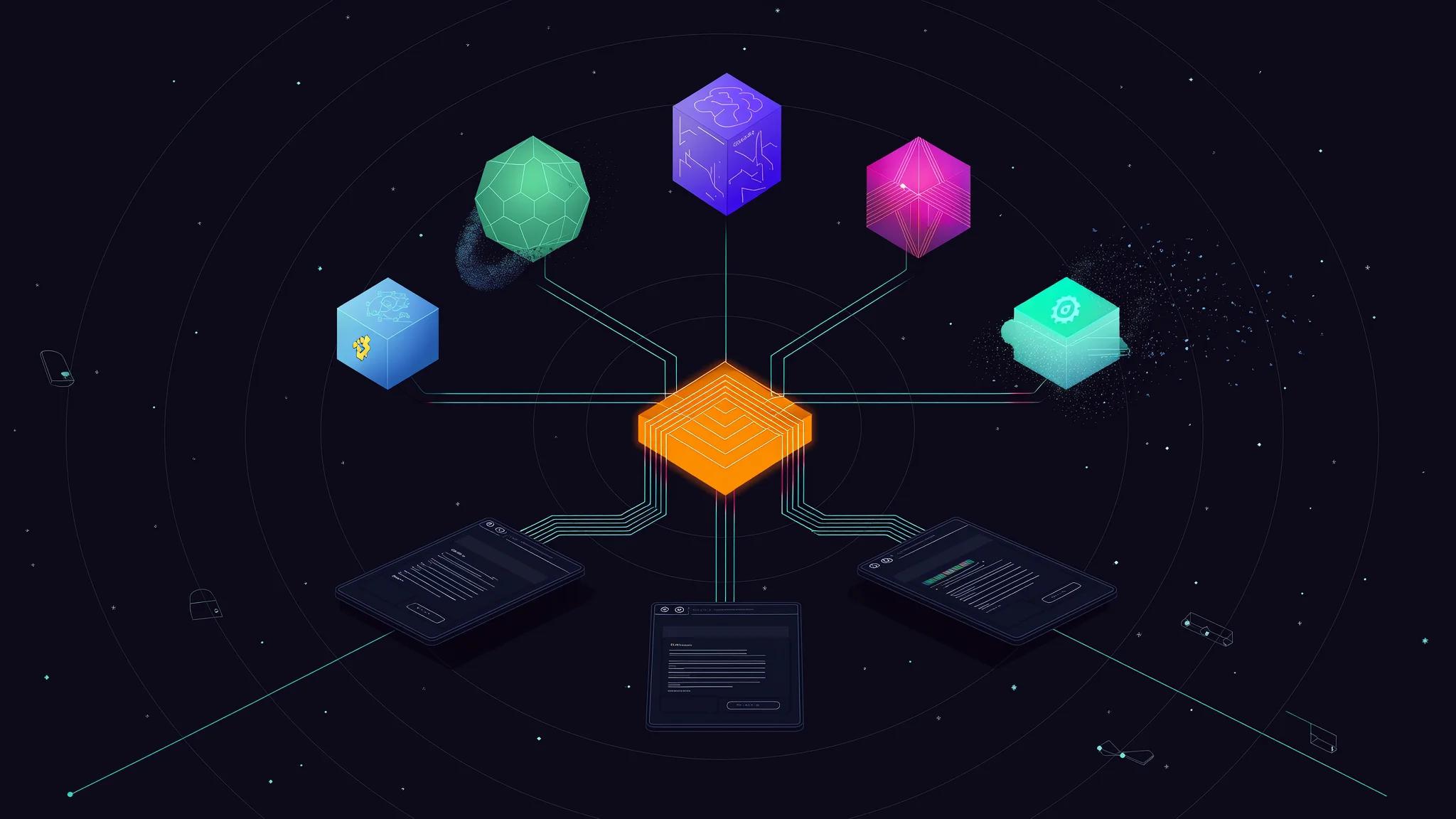 Multi-provider AI architecture with abstraction layers enabling flexible model switching