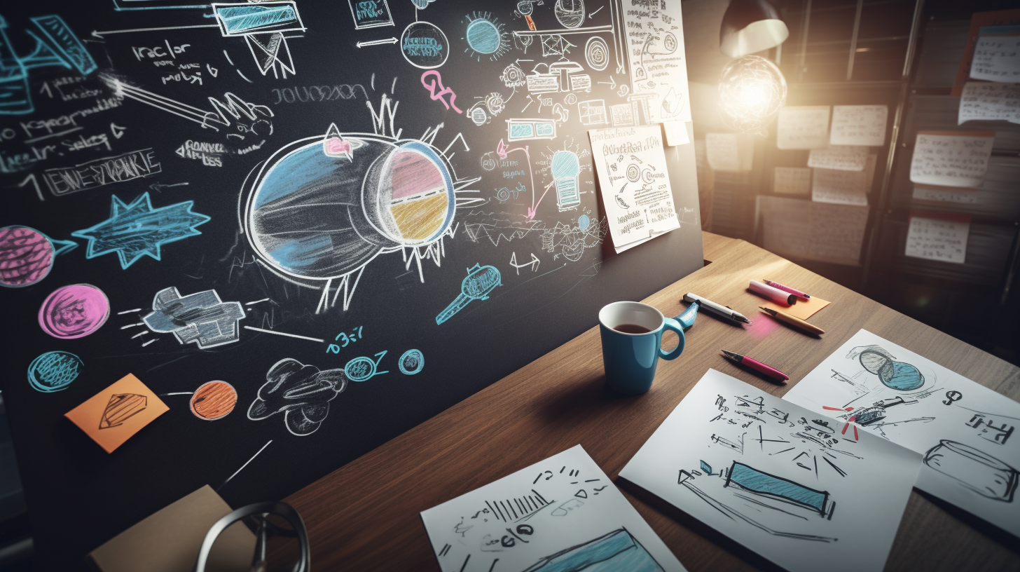 Landing page wireframe with conversion funnel metrics and A/B test comparison panels