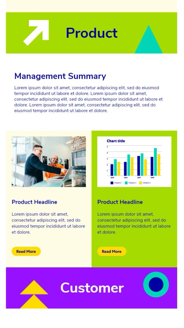 Screenshot of the email's product section