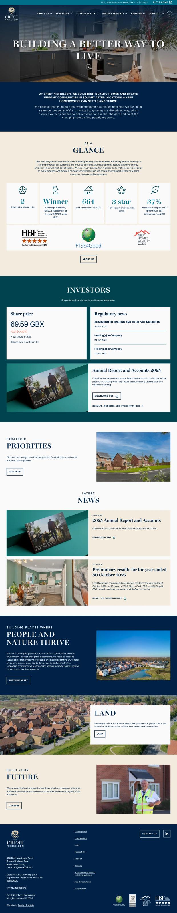 Screenshot of the website's home page