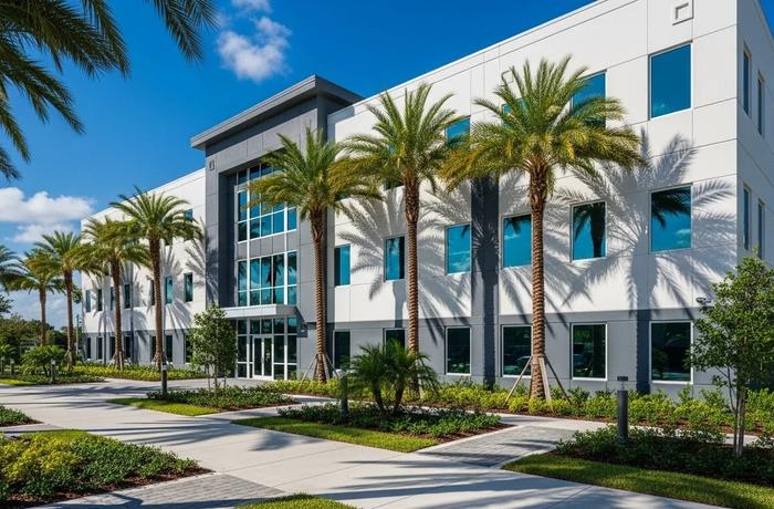 Exterior refresh and building improvement for a South Florida commercial property.