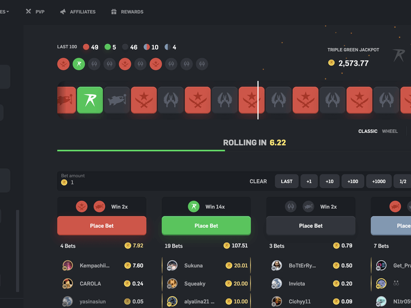 CSGORoll interface screenshot