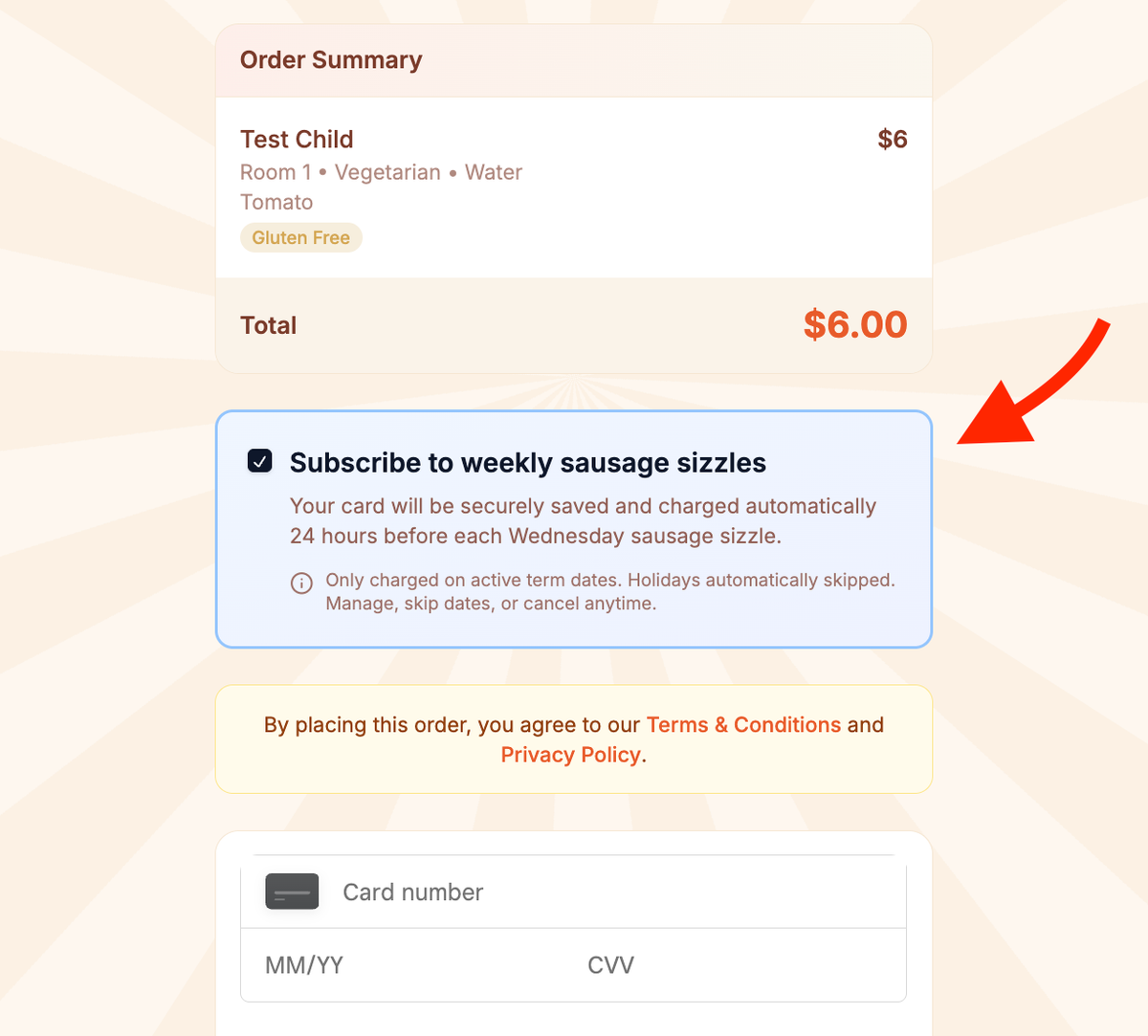Tick the subscribe box to enable a weekly subscription