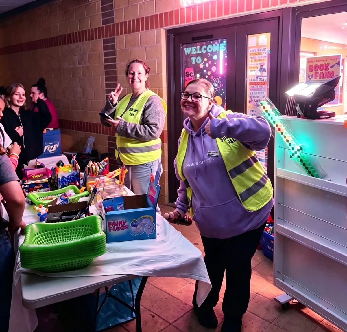 Volunteers at the glow stall