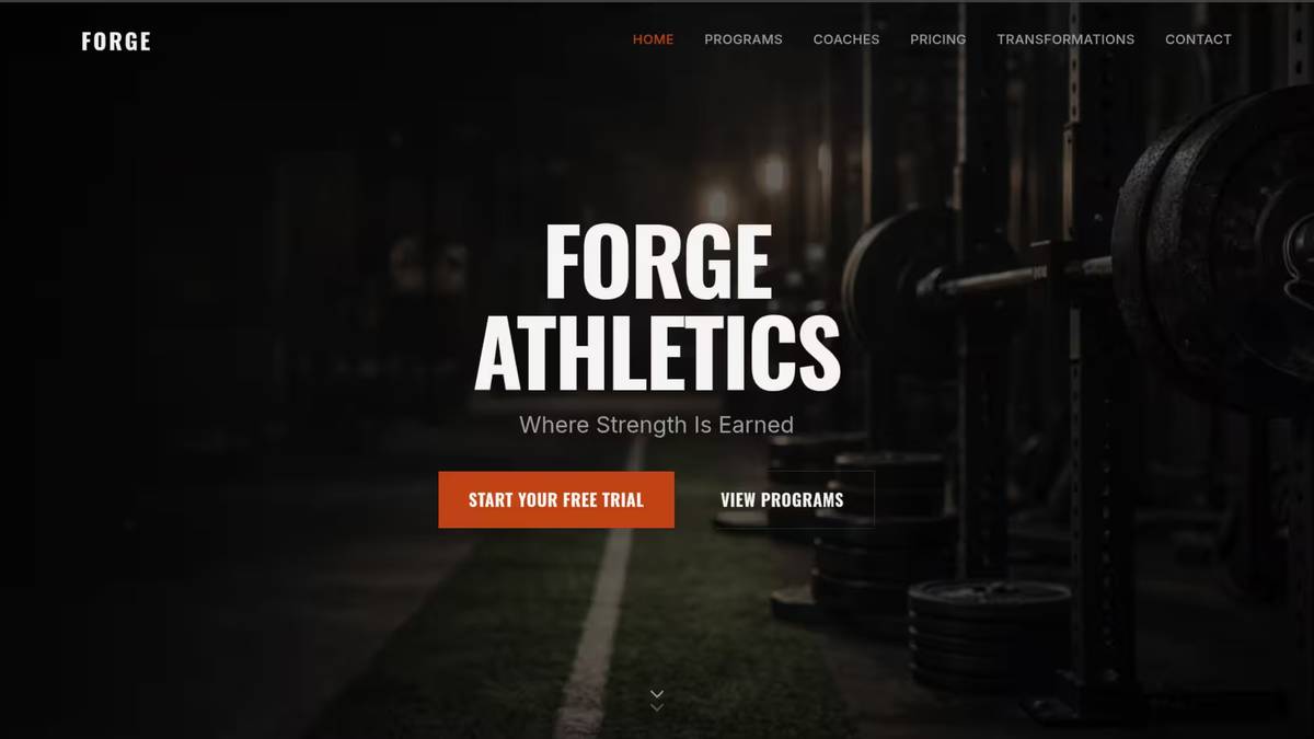 forge athletics high performace website