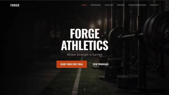 forge athletics high performace website
