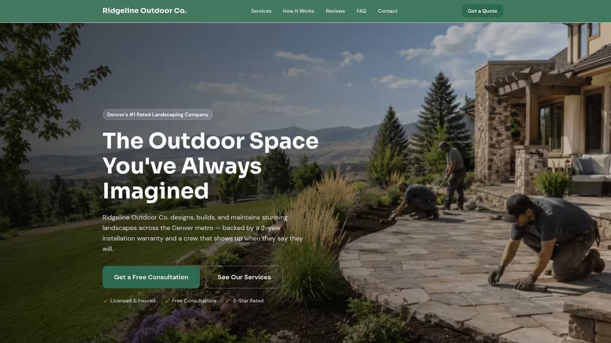 Ridgeline ourdoors website screenshot