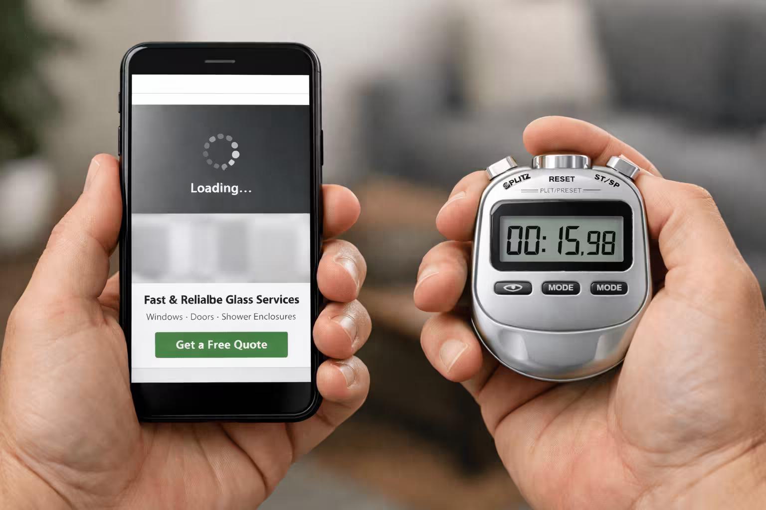 slow loading page and stopwatch