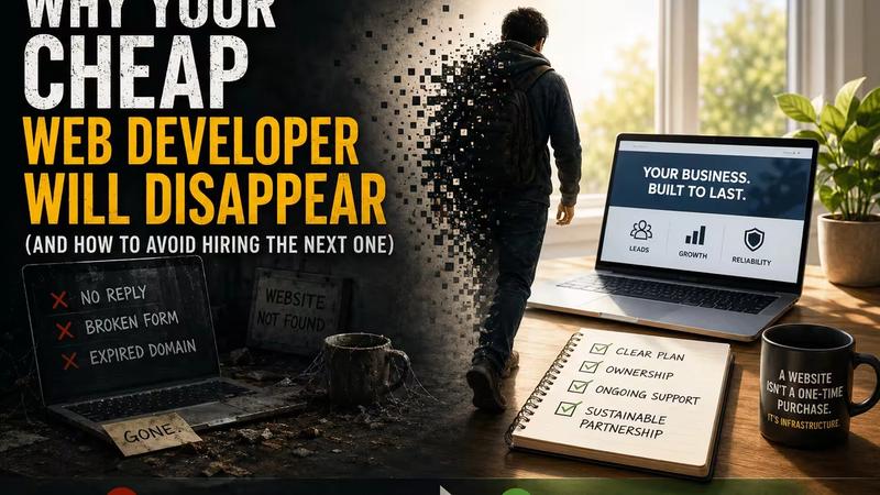 image of a web developer vanishing