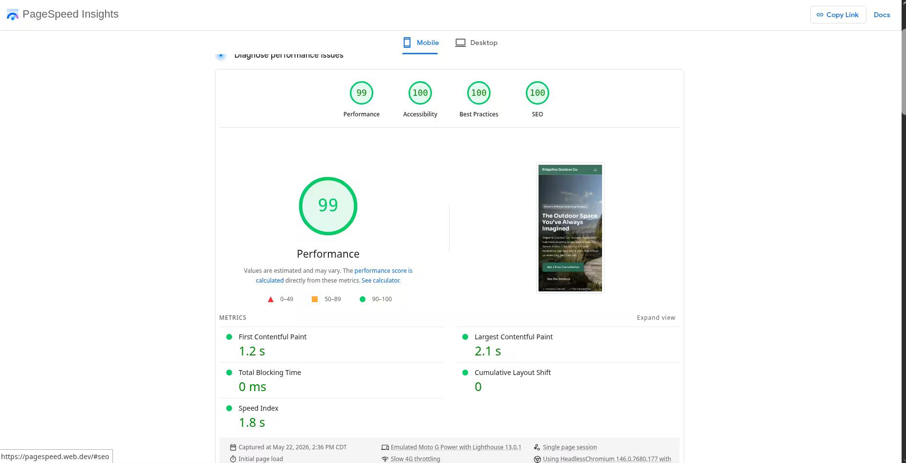 ridgeline outdoors performace scores