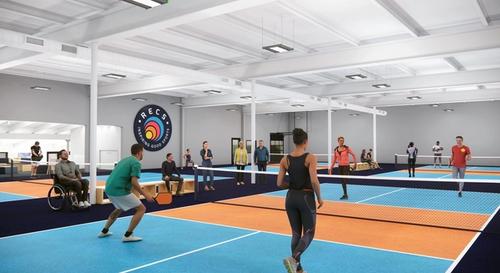 RECS Tualatin Renderings of the new space with people playing pickleball