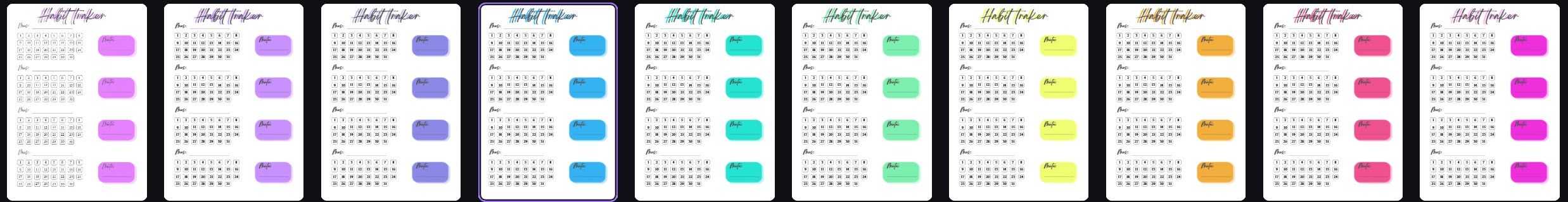 Plantilla imprimible de habit tracker con casillas para marcar cada día completado durante una semana